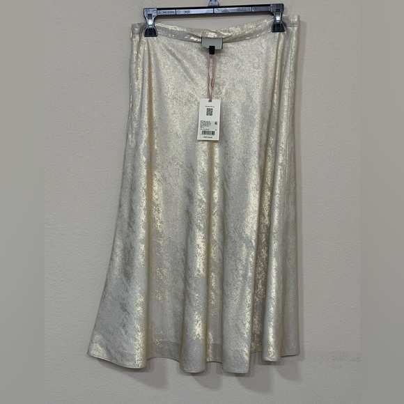 NWT Alex Marie Metallic Ivory and Gold Skirt - Picture 2 of 3